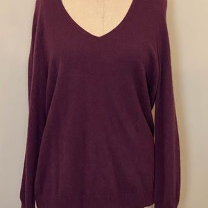41 Hawthorn Shandley Cashmere V-Neck Sweater Burgundy - XXL